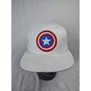 New Era 59FIFTY Marvel Captain America Fitted Hat 7 5/8 White IPCC Promo Flat